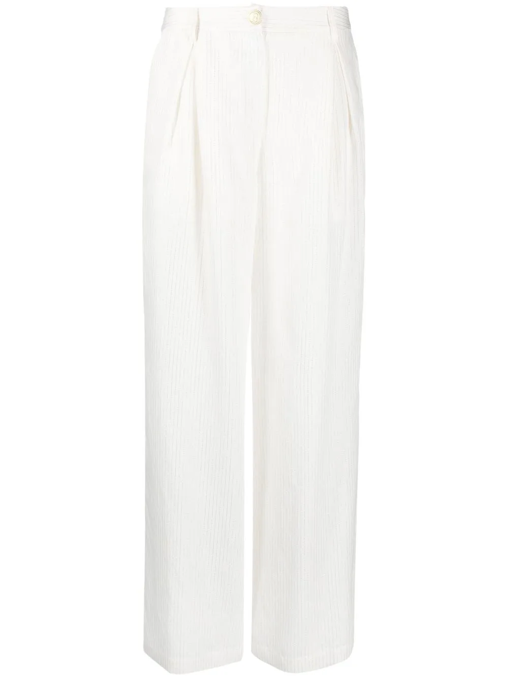 Pinstriped Wide-Leg Trousers by Blugirl