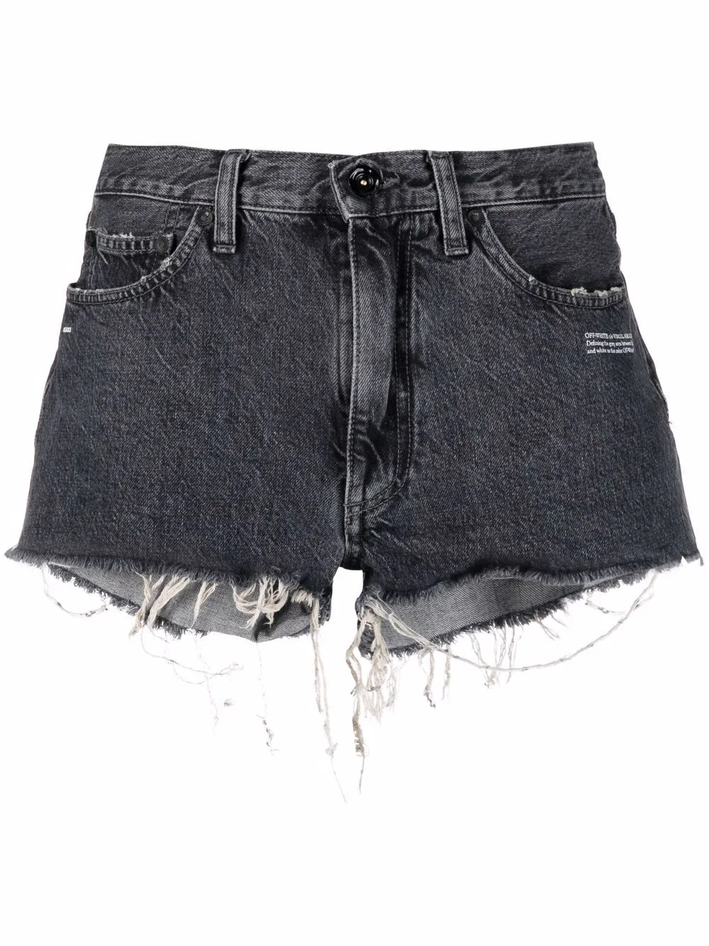 Corporate Frayed Denim Shorts by Off-White