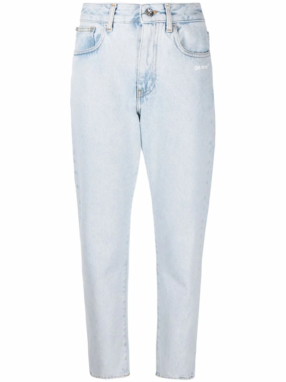 Diag-Print Cropped Jeans by Off-White