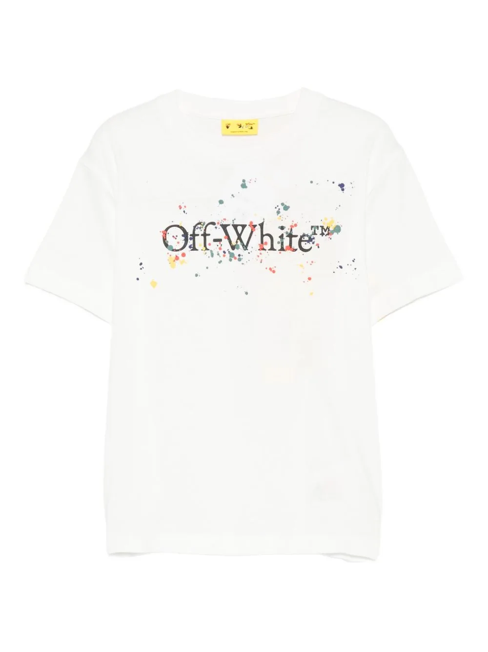 Paint-Splatter Logo-Print T-Shirt by Off-White Kids