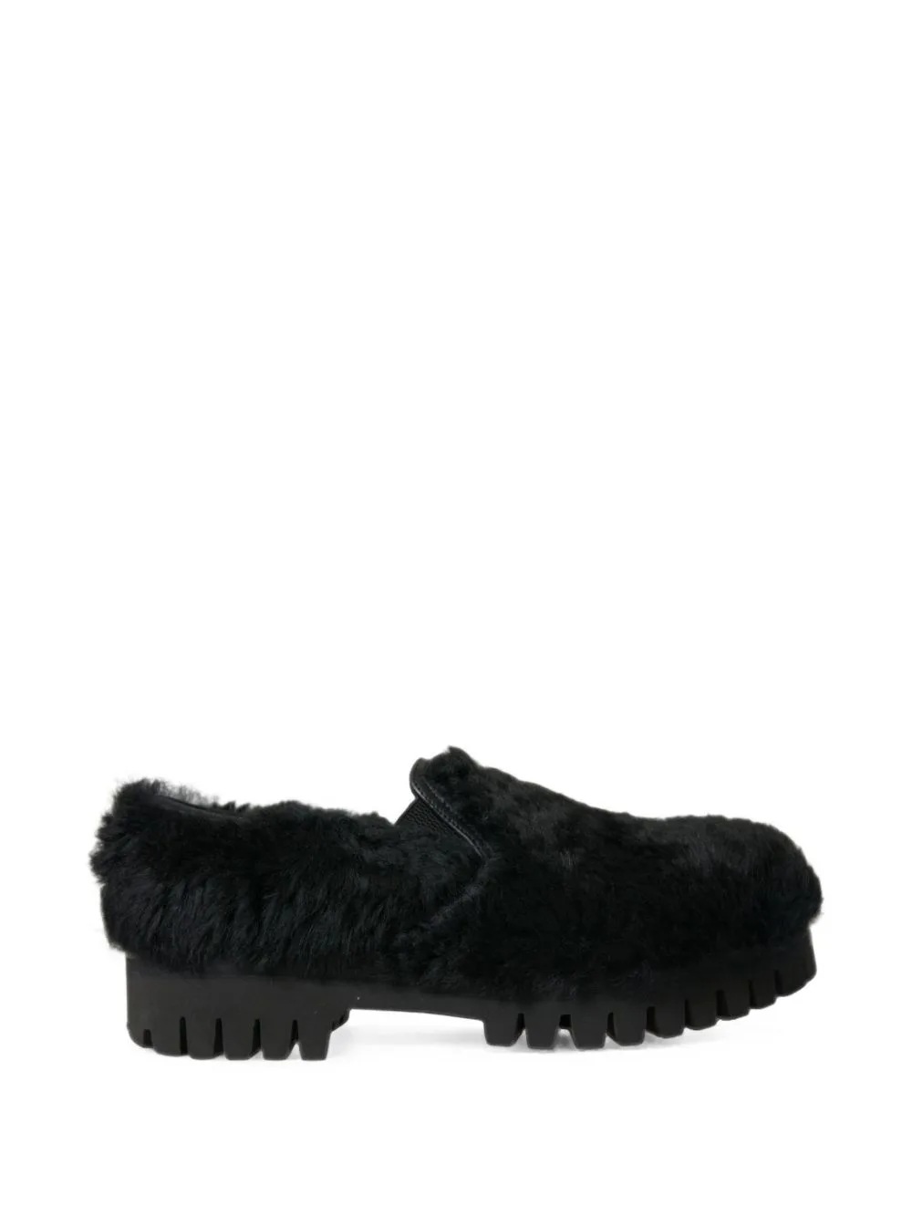 Fur-Covered Lug-Sole Loafers by Dolce & Gabbana