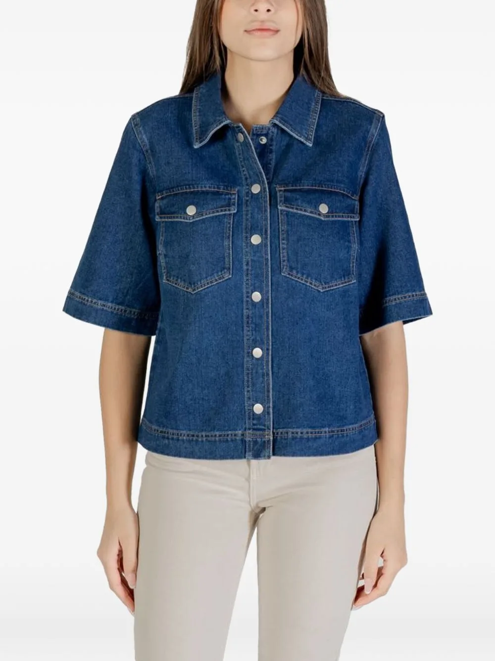 Short-Sleeve Denim Shirt by ONLY