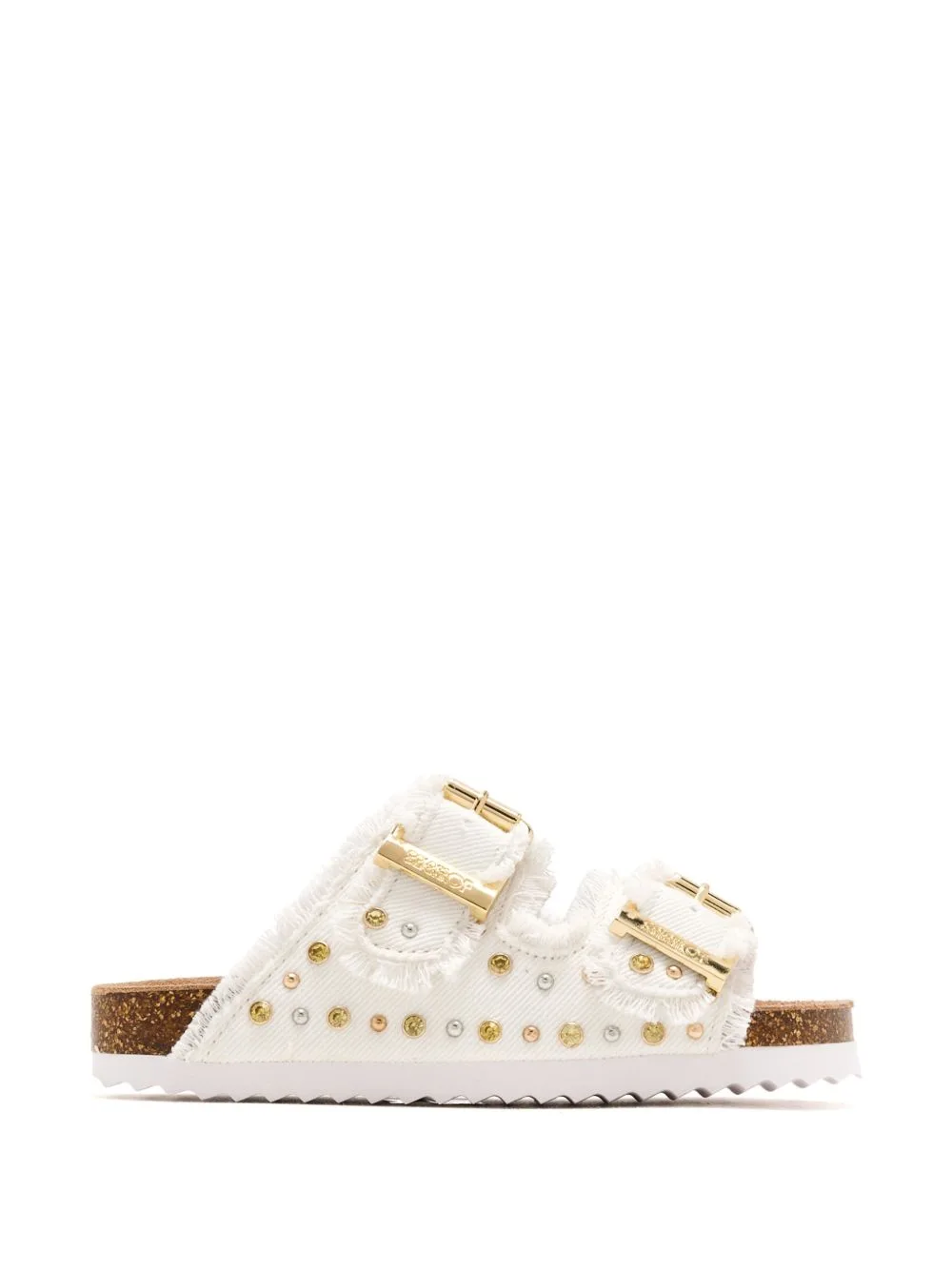 Slofik Stud-Embellished Frayed Sandals by Colors Of California