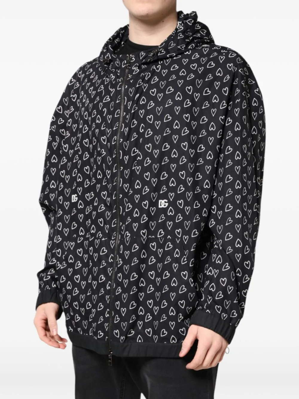 Heart-Print Hooded Jacket by Dolce & Gabbana