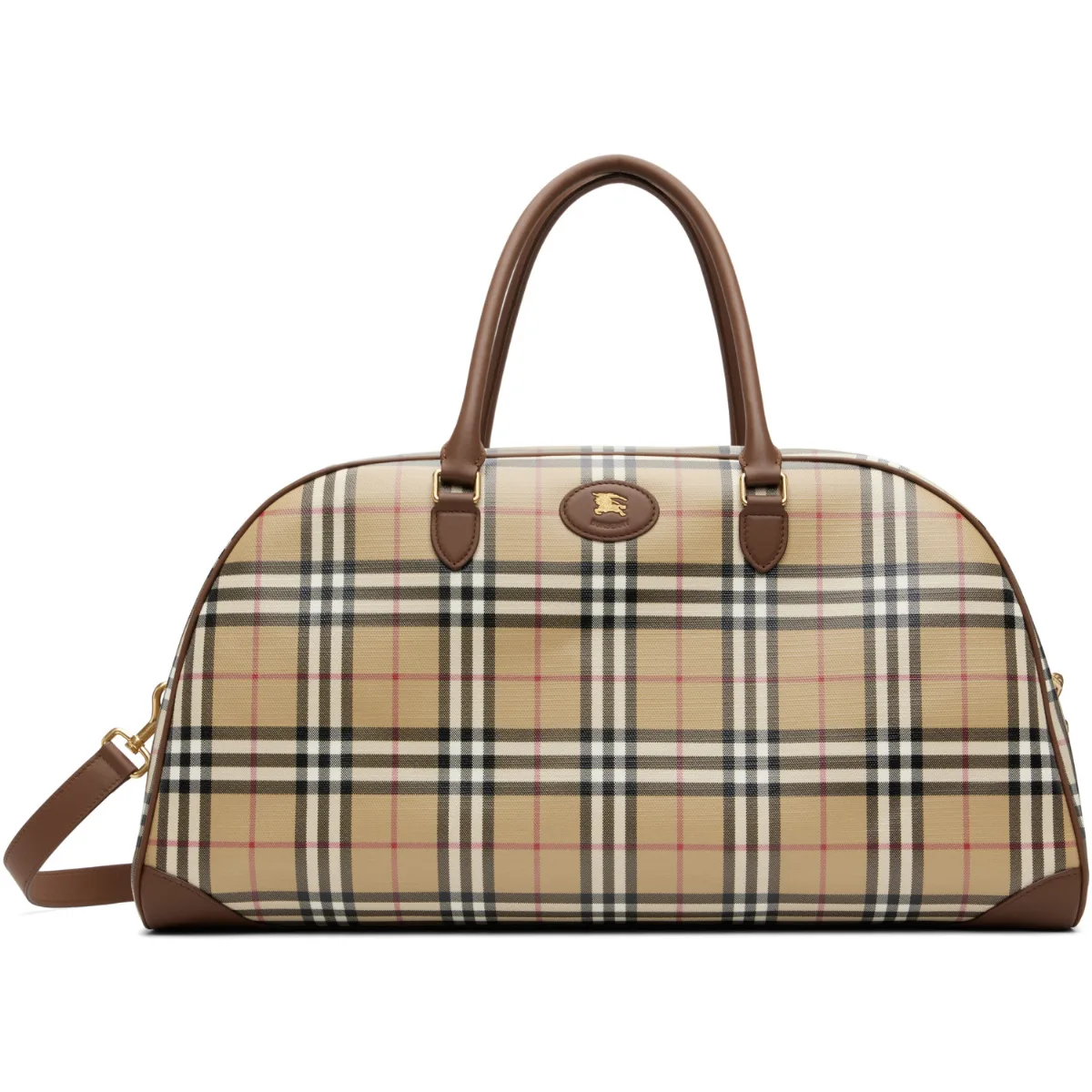 Check Holdall Duffle Bag by Burberry
