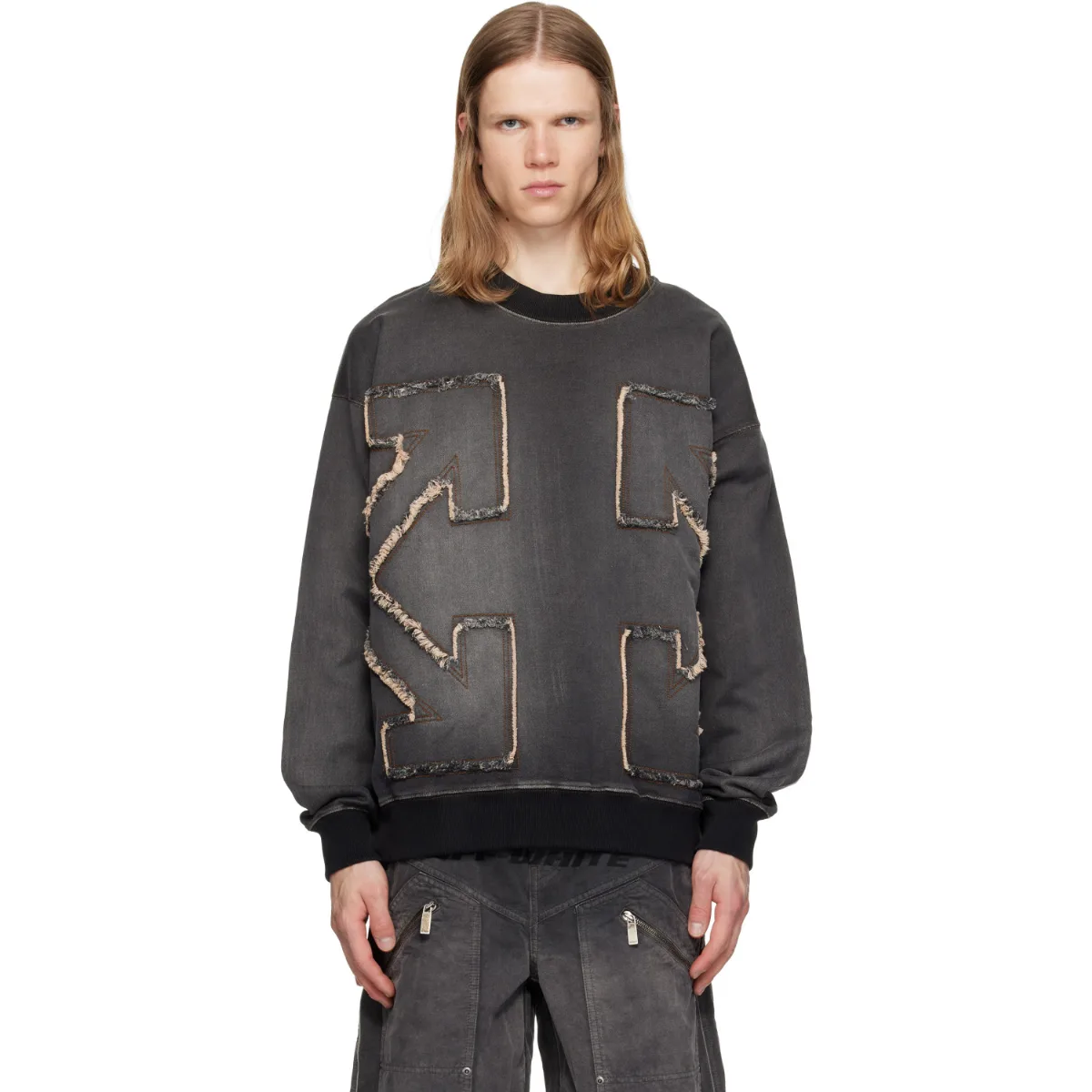 Distress Arr Skate Crewneck Highlighted Sweatshirt by Off-White