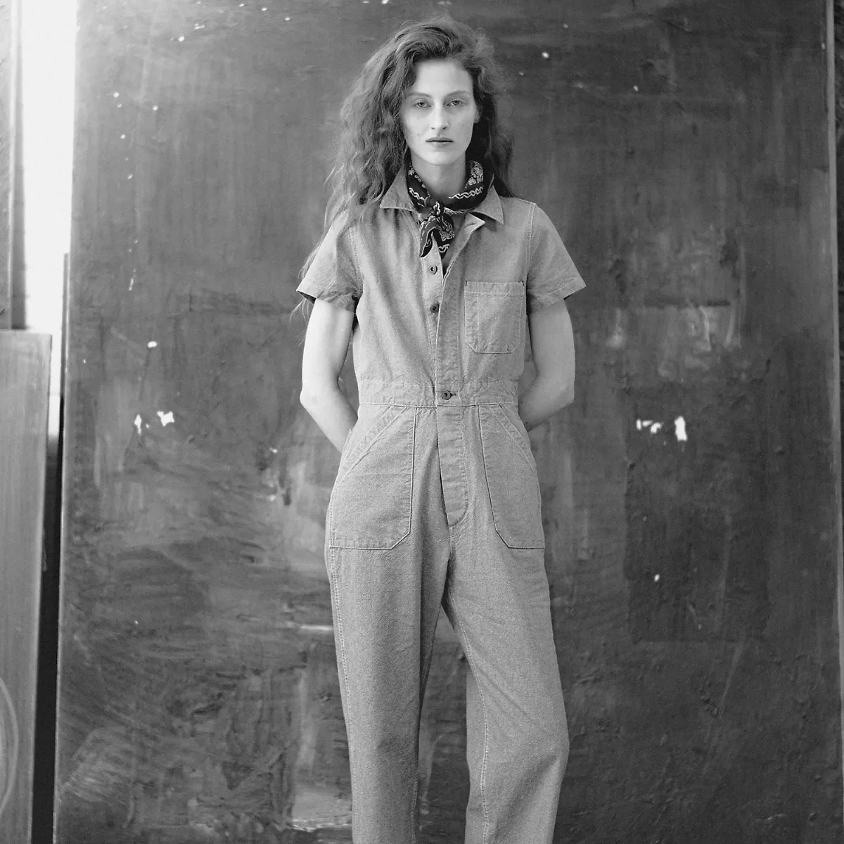 Indigo Pincheck Cotton Coverall by Ralph Lauren RRL