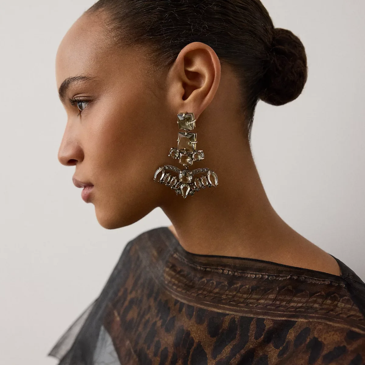 Antiqued Crystal Chandelier Earrings