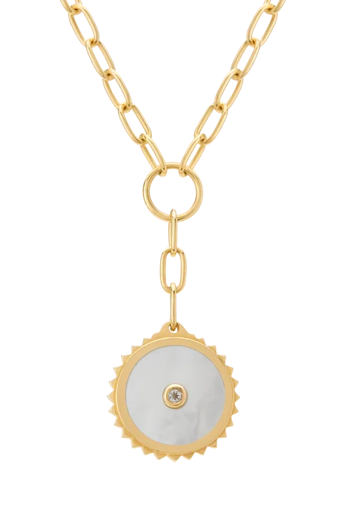 Halcyon Shield Drop Necklace by Murkani
