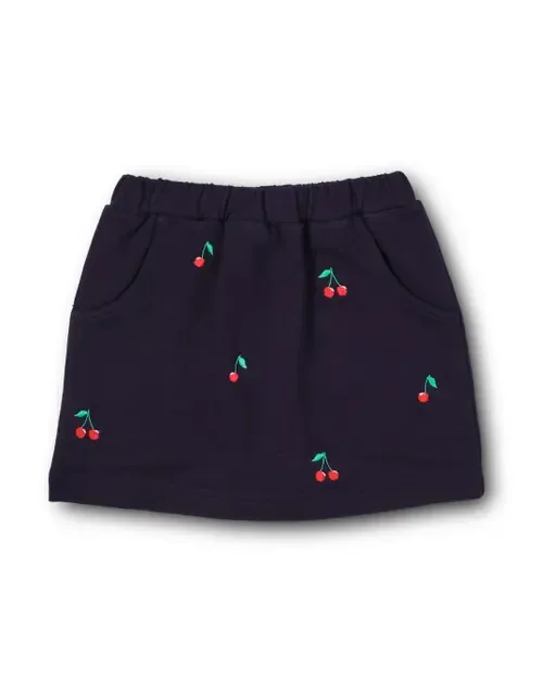 French Terry Skort with Embroidered Cherries by Florence Eiseman