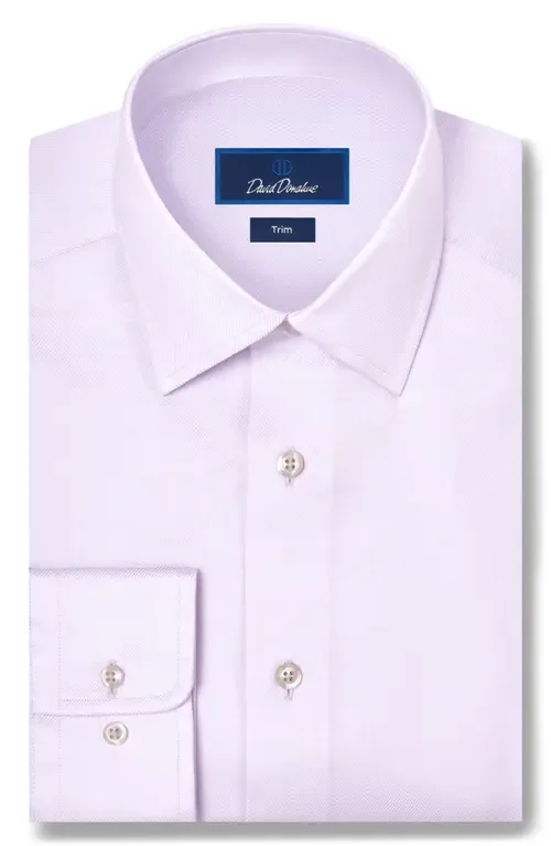 Trim Fit Solid Stretch Cotton Twill Dress Shirt by David Donahue