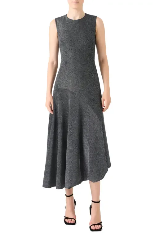 Asymmetric Metallic Knit Dress by Akris punto