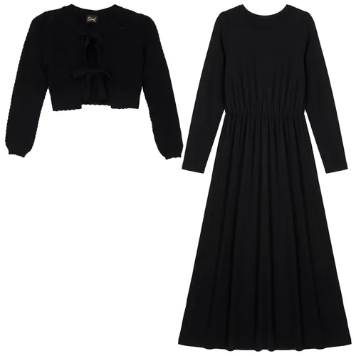 Eyelet Bow Cardi and Modal Robe Set by Seal