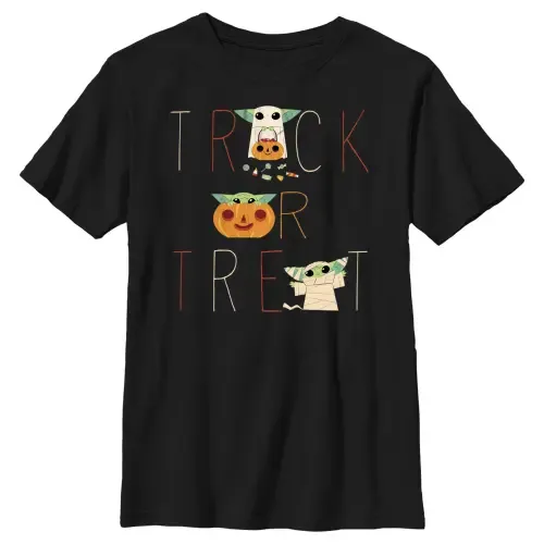 Star Wars the Mandalorian Halloween Grogu Trick or Treat T-Shirt by Star Wars: The Mandalorian