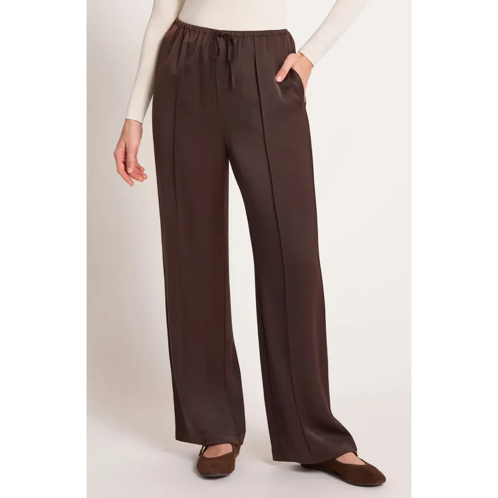 Roselle Drawstring Satin Pants by matty m.