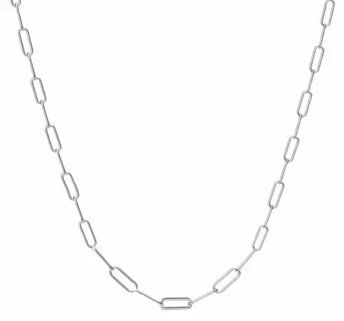 Rhodium Plated 2.5MM Clip Link Necklace by Donatello Gian