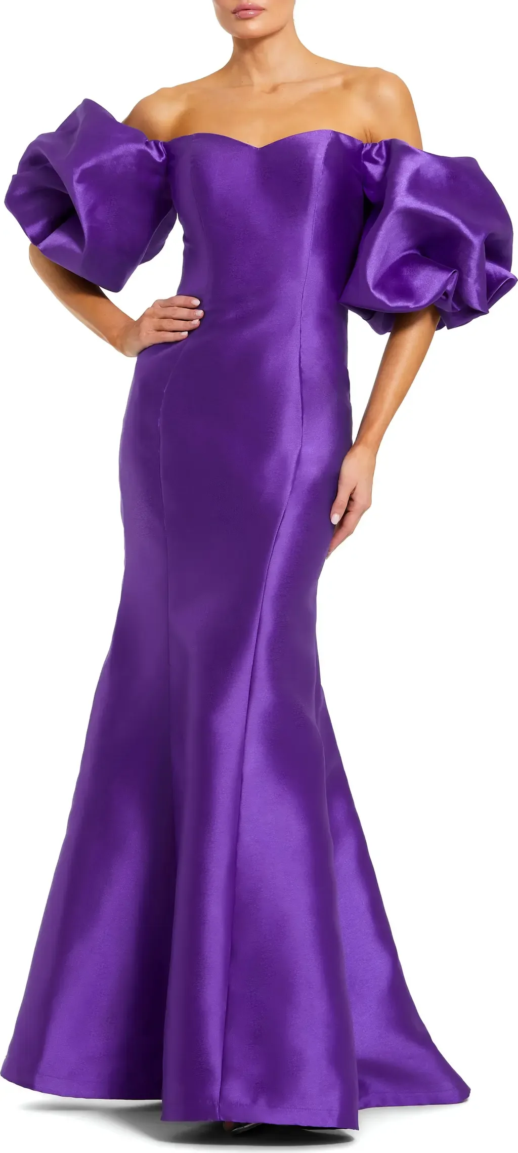 Sweetheart Off the Shoulder Puff Sleeve Gown