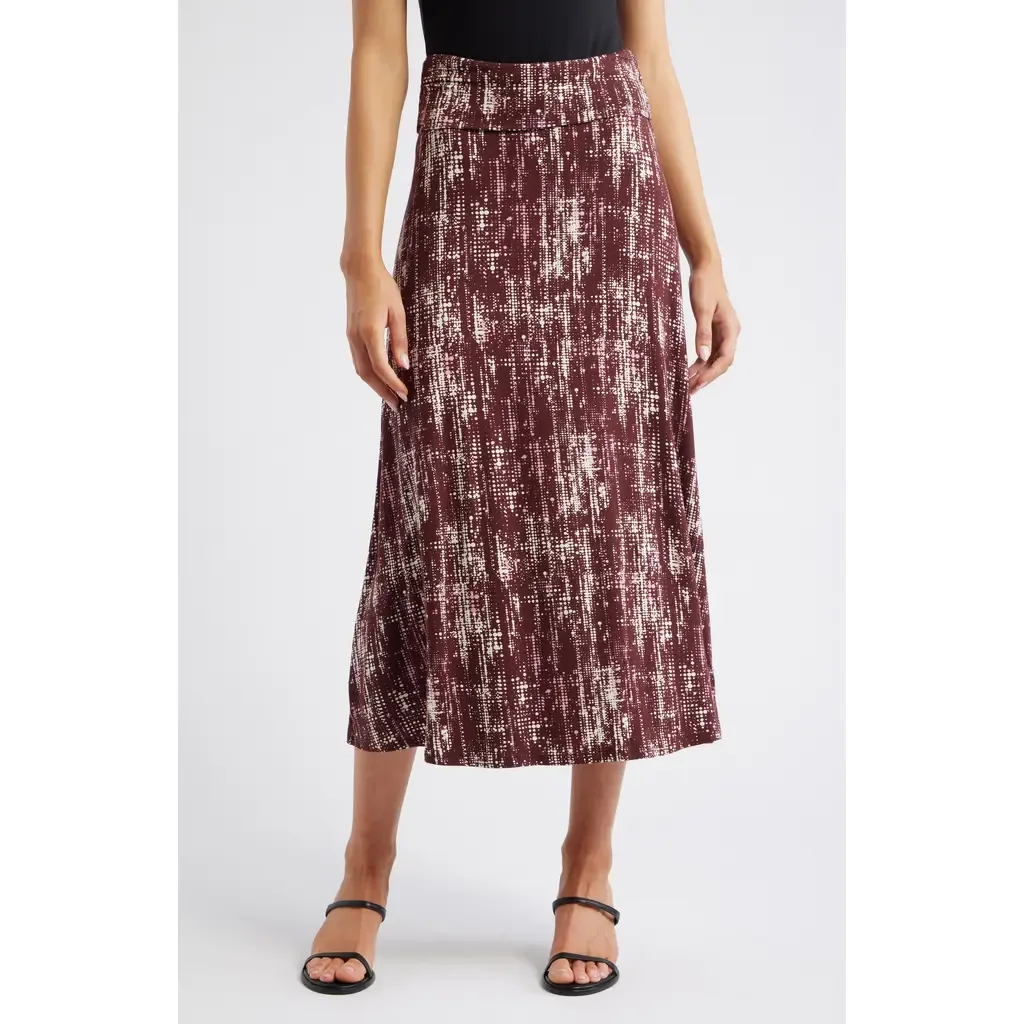 Roll Top Printed Maxi Skirt by Loveappella