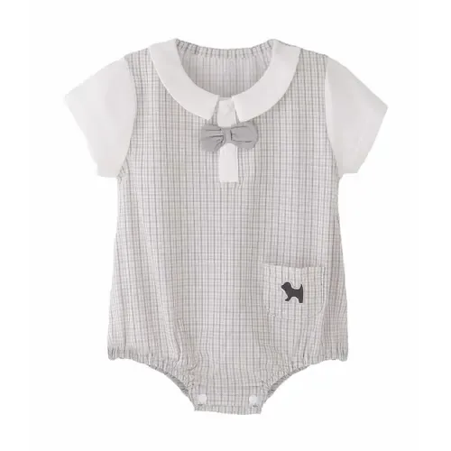 Check Bow Romper by Banblu