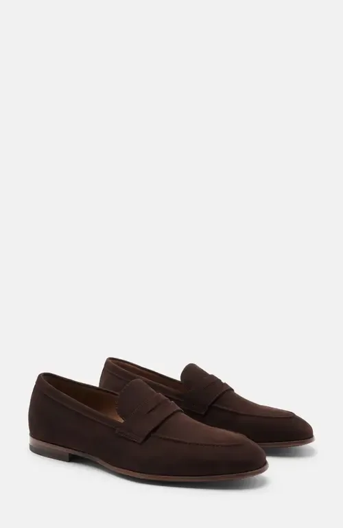 Marzio Loafers in Dark Brown Suede by SCAROSSO