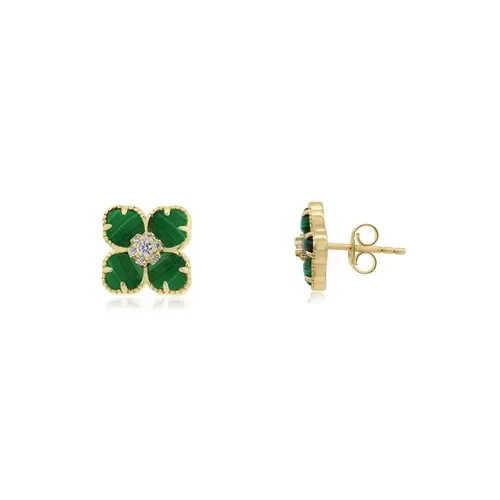 CZ Flower Stud Earrings by The Lovery Fine Jewelry