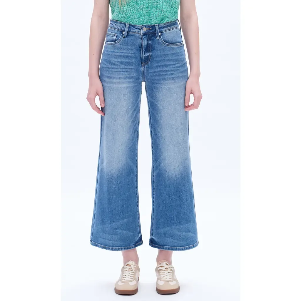 High Waist Ankle Wide Leg Jeans by Bayeas