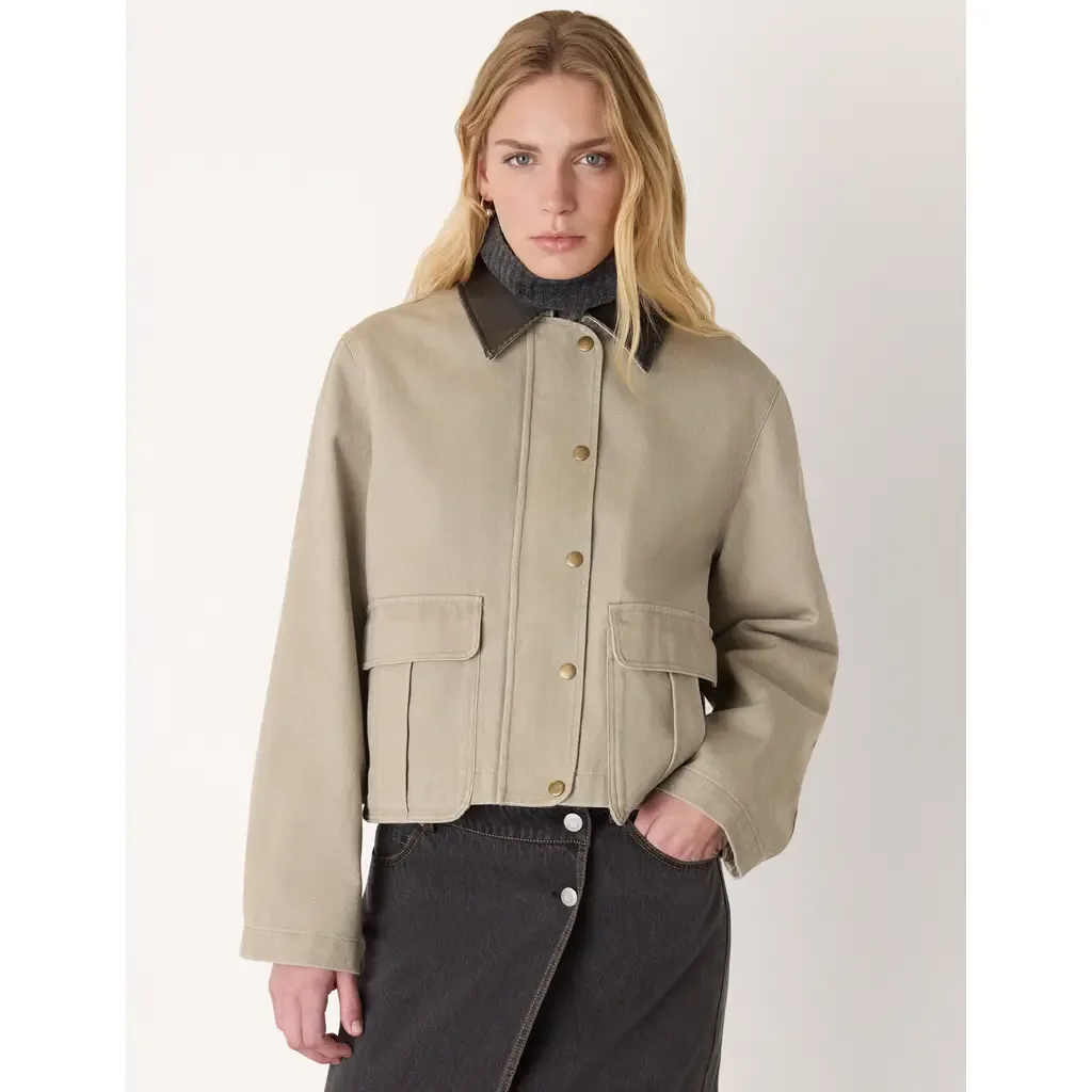Casual Contrast Collar Jacket