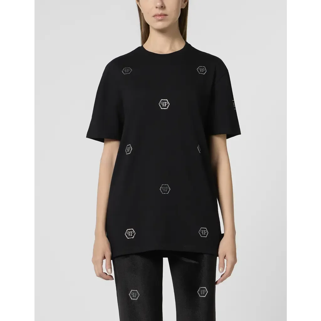 T-Shirt Mini Monogram Crystal Monogram by PHILIPP PLEIN