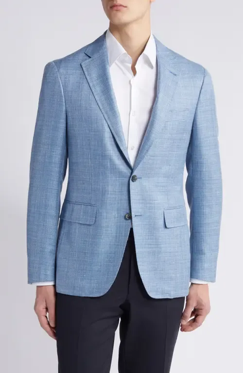 Kei Trim Fit Mélange Wool & Silk Blend Sport Coat by Canali