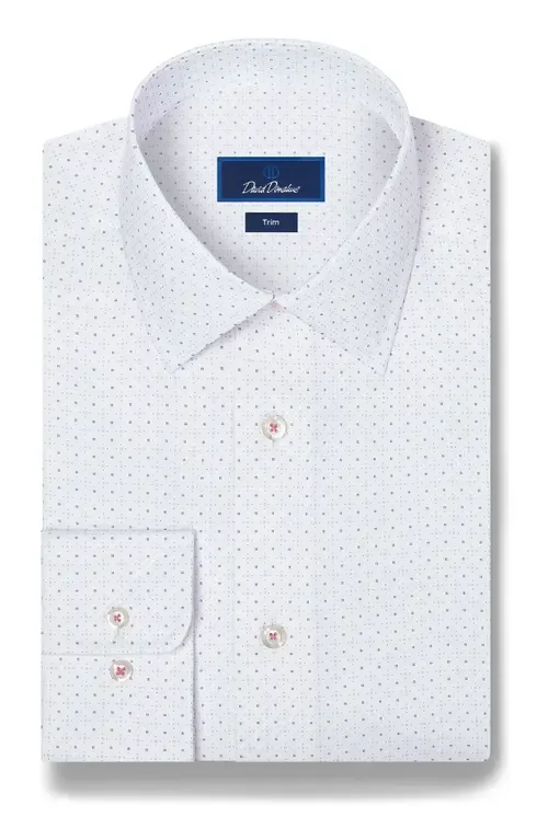 Trim Fit Stretch Micro Neat Dress Shirt by David Donahue