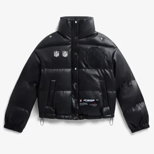 Pittsburgh Steelers Faux Leather Puffer Jacket by Off Season