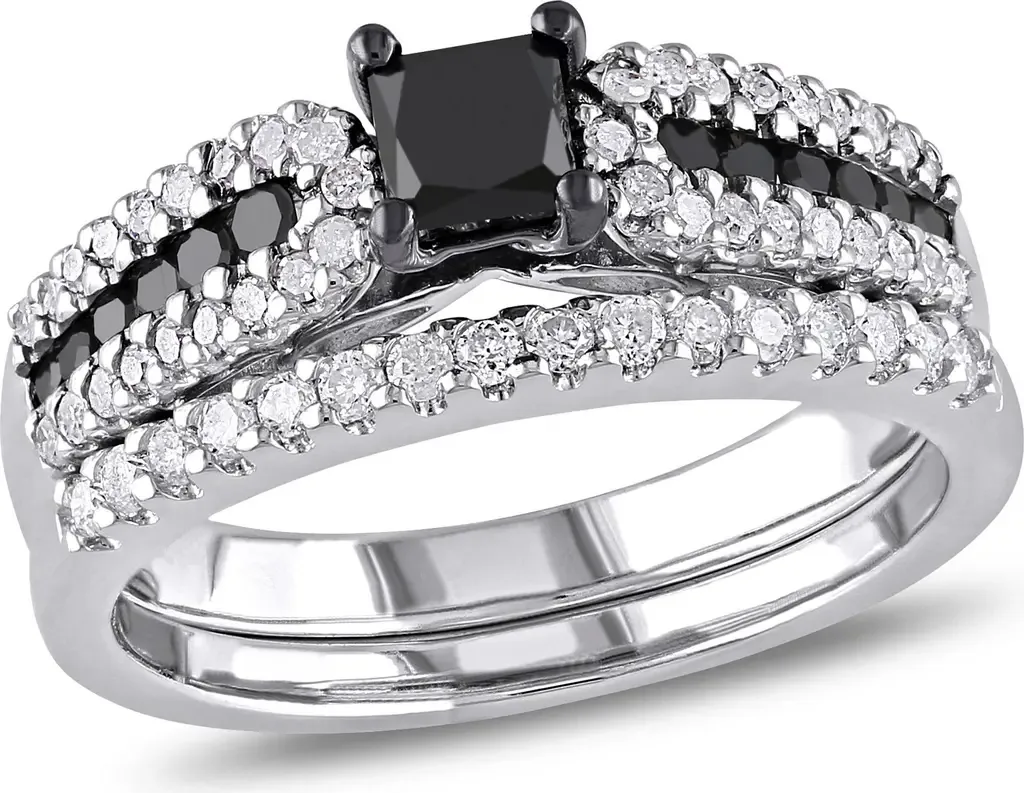 Black & White Diamond Bridal Ring Set by Julianna B.