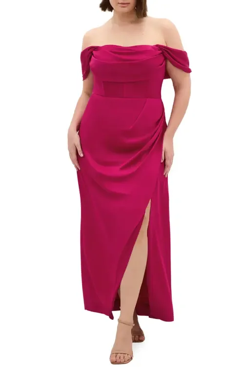 Forbidden Love Off the Shoulder Maxi Dress