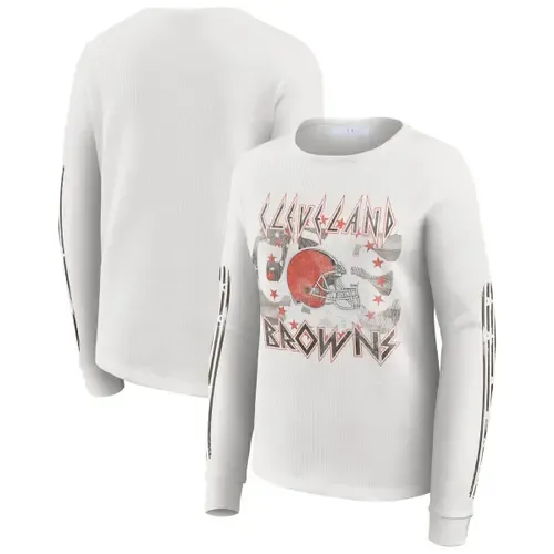 WEAR by Erin Andrews Cleveland Browns Graphic Waffle Long-Sleeve T-Shirt by WEAR by Erin Andrews