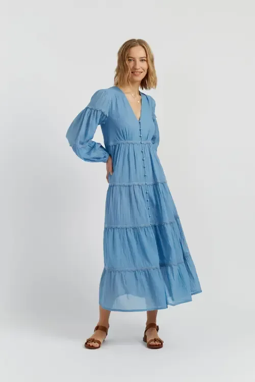 Cotton Rainbow Scallop Dress by Chinti & Parker