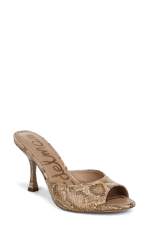 Jeanie Slide Sandal in Light Sand Embossed by Sam Edelman