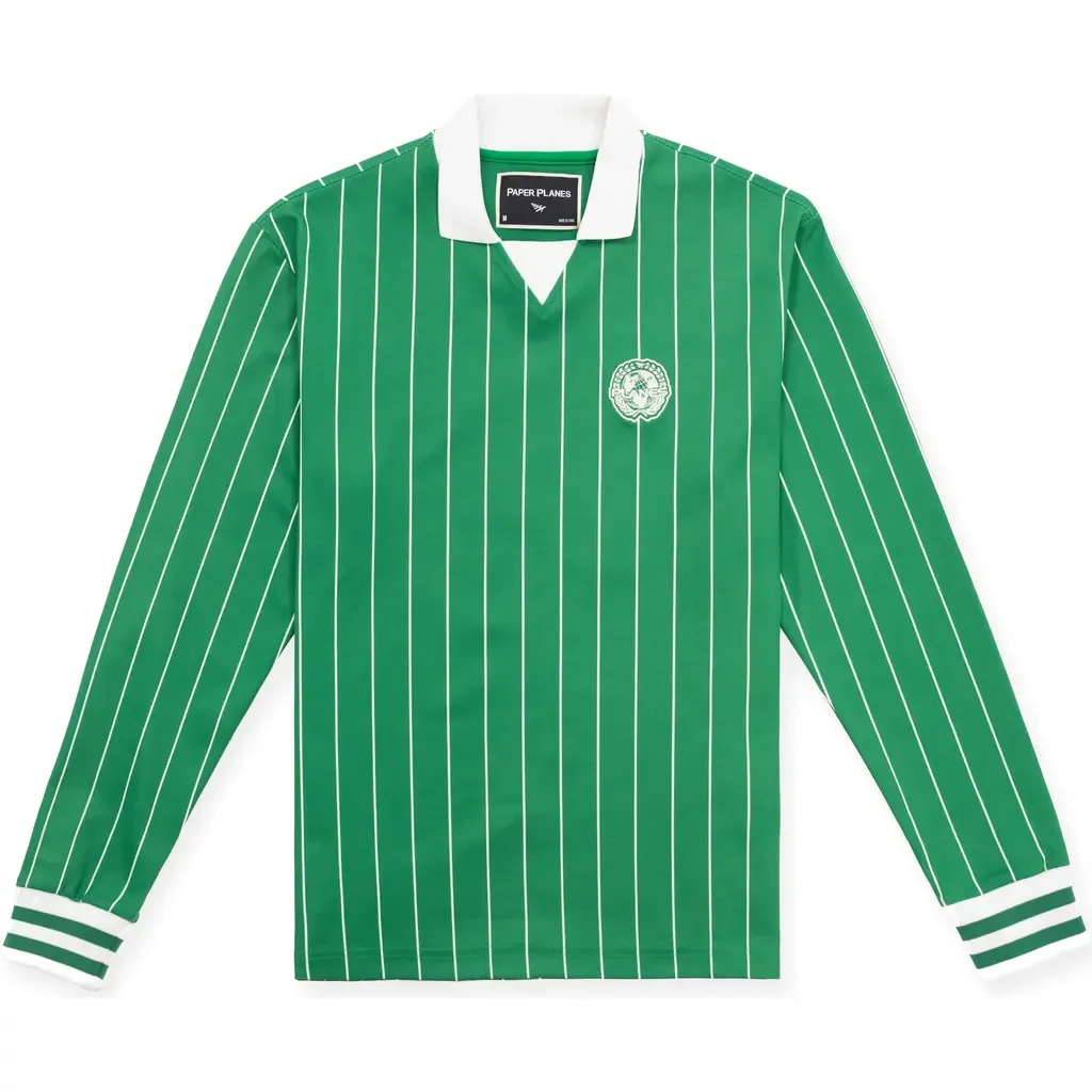 Pinstripe Soccer Rugby Shirt by PAPER PLANES