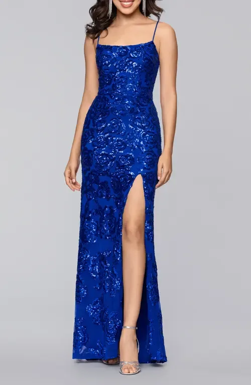 Sequin Rose Gown by Blondie Nites