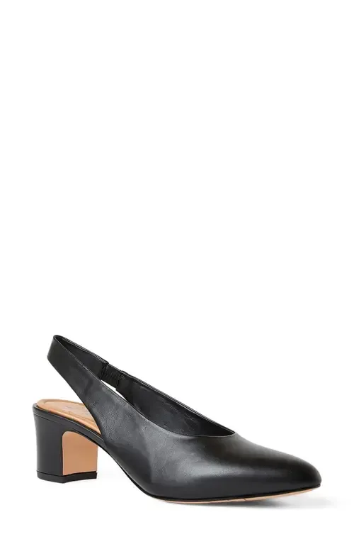 Trevi Slingback Pump in Black Leather by Aquatalia