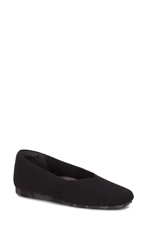 Niki Ballet Flat in Black Knit by Ros Hommerson