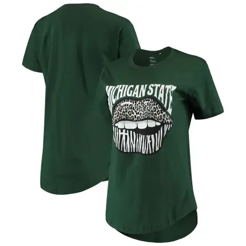 Pressbox Green Michigan State Spartans Wild Lips Core T-Shirt by PRESSBOX