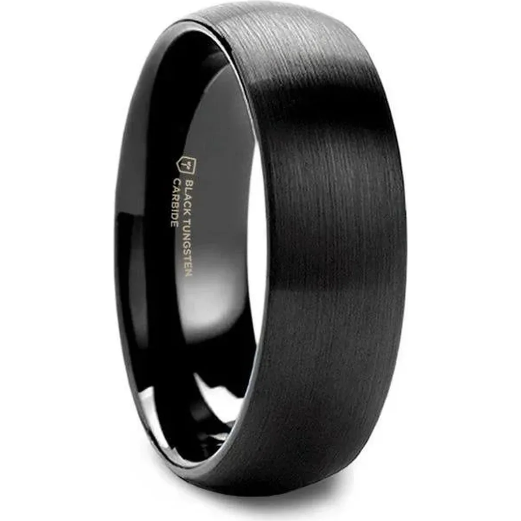 Raider Domed Brush Finished Tungsten Wedding Band by Larson Jewelers