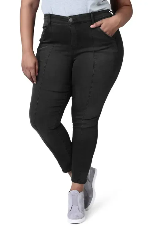 Pintuck High Waist Ankle Slim Jeans