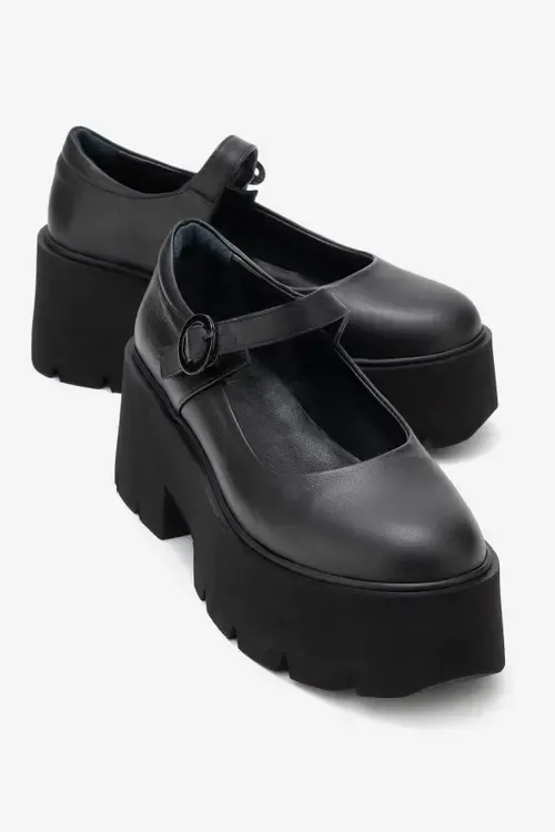 Orina Leather Platform Mary Jane Shoe by Forever & Always Shoes