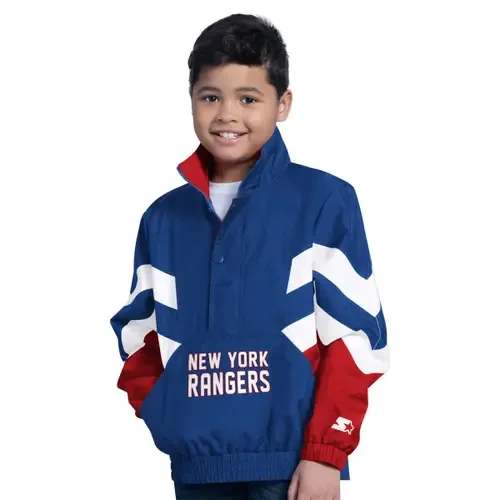 Starter Royal New York Rangers Prospect Half-Zip Pullover Top by STARTER