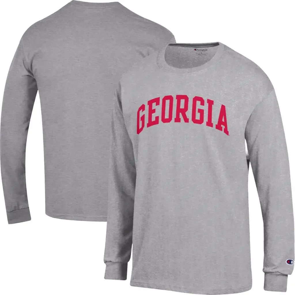 Champion Heather Gray Georgia Bulldogs Basic Arch Long Sleeve T-Shirt