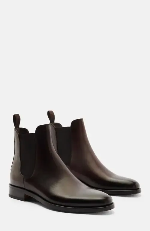 Enzo Chelsea Boots in Dark Brown Calf by SCAROSSO