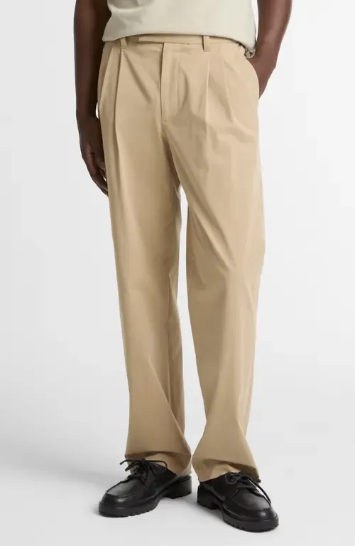 Louie Pleated Stretch Cotton Pants by Vince