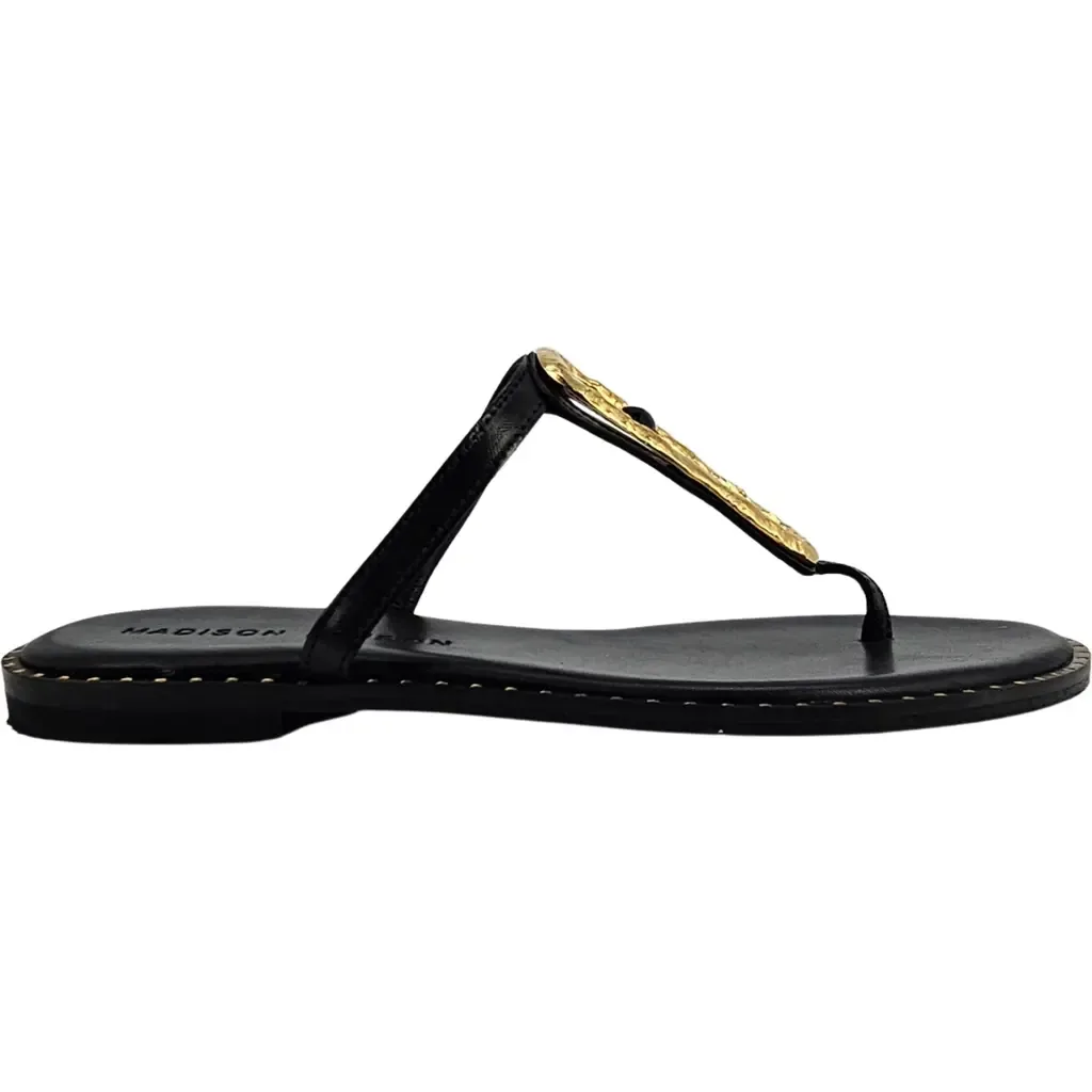 Leather Flat Hammered Link Sandal by Madison Maison