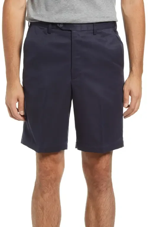 Microfiber Self Sizer Flat Front Shorts